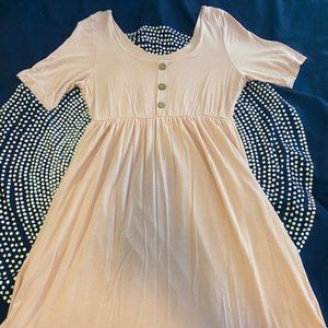 Pinkblush Pink Maternity Dress with Faux Buttons